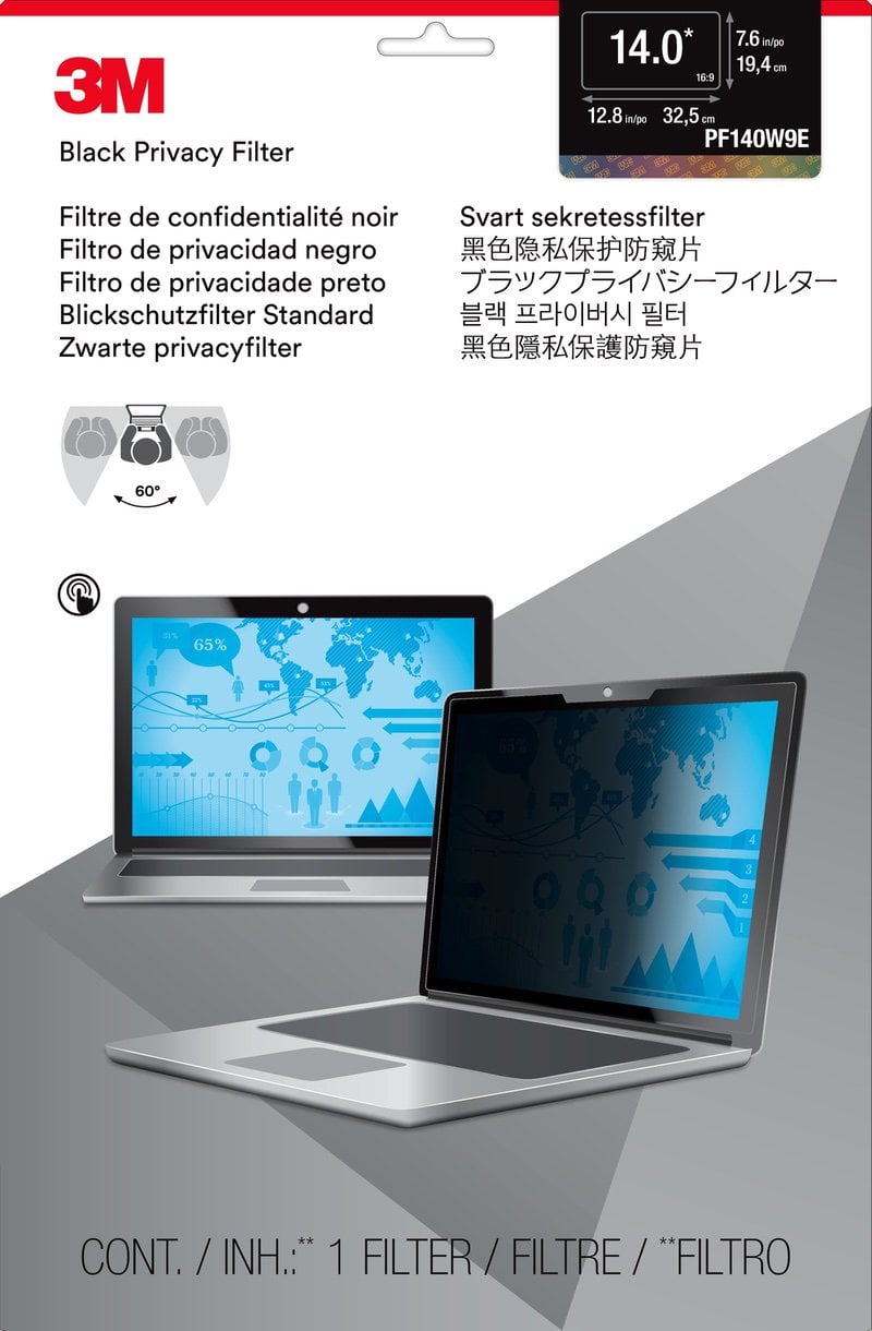 3M™ adatvédelmi szűrő Edge-to-Edge 14"-es szélesvásznú laptophoz (PF140W9E)