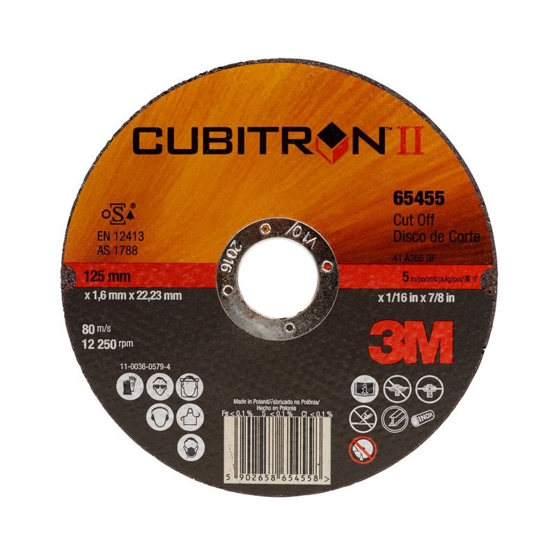 3M™ Cubitron™ II vágókorong, T41 egyenes, 115 mm x 1,0 mm x 22,23 mm