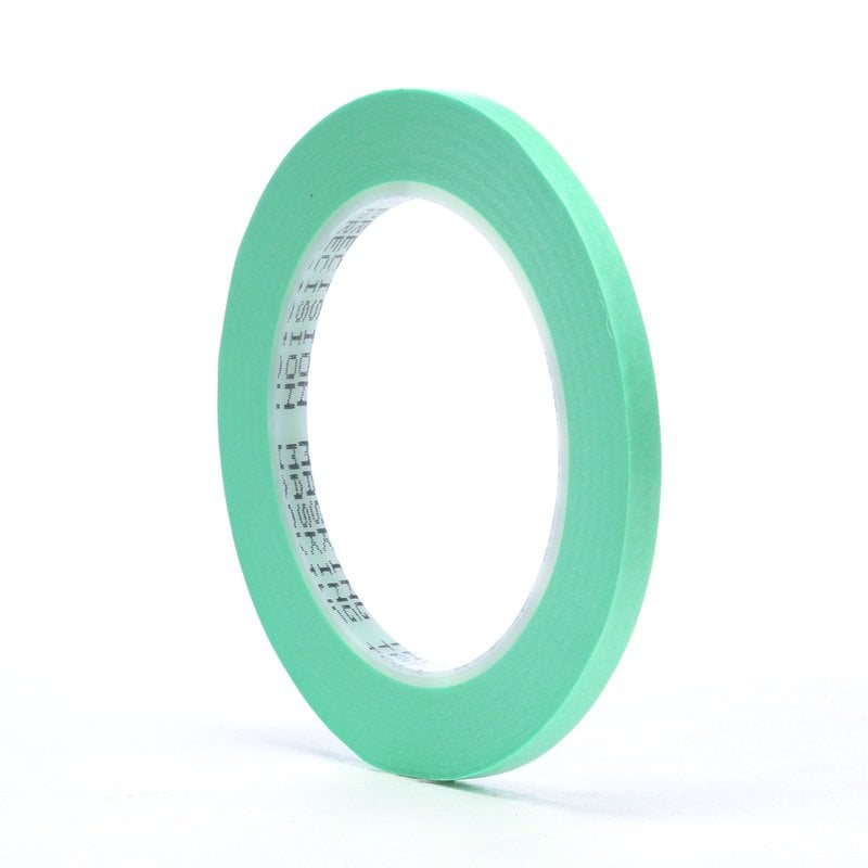 3M™ Precision Masking Tape, Green, 6.35 mm x 55 m, 06525