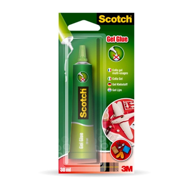 3M™ Scotch® GelGlue zseléragasztó - cseppmentes univerzális ragasztó, 30 ml, tubusos, háztartási célokra, bliszteren