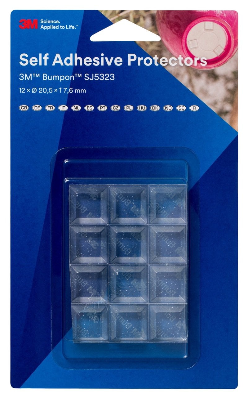 3M™ SJ5323 Bumpon™ öntapadó alátét, 12 darabos bliszter csomag
