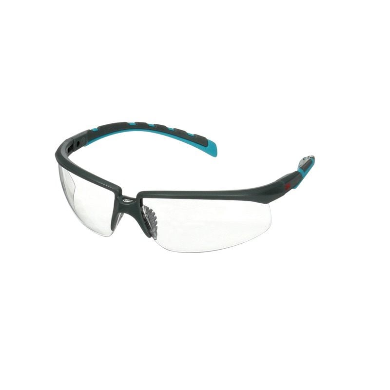 3M™ Solus™ 2000 Series, S2001SGAF-BGR, Grey/Blue-Green Temples, Scotchgard™ Anti-Fog Coating, Clear AF-AS lens, 20/Case