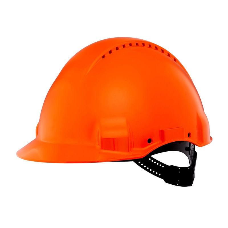 3M™ Hard Hat, Uvicator, Pinlock, Ventilated, Plastic Sweatband, Orange, G3000CUV-OR, 20 ea/Case