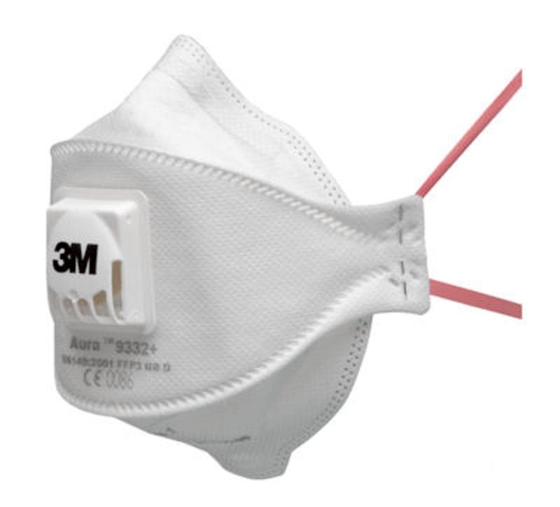 3M™ Aura™ Particulate Respirator, FFP3, Valved, Bulk, 9332+