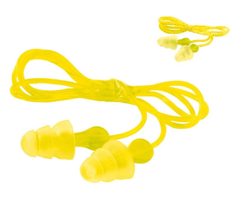 3M™ E-A-R™ Tri-Flange™ Earplugs, 29 dB, Cloth Cord, 400 Pairs/Box, PN-01-006