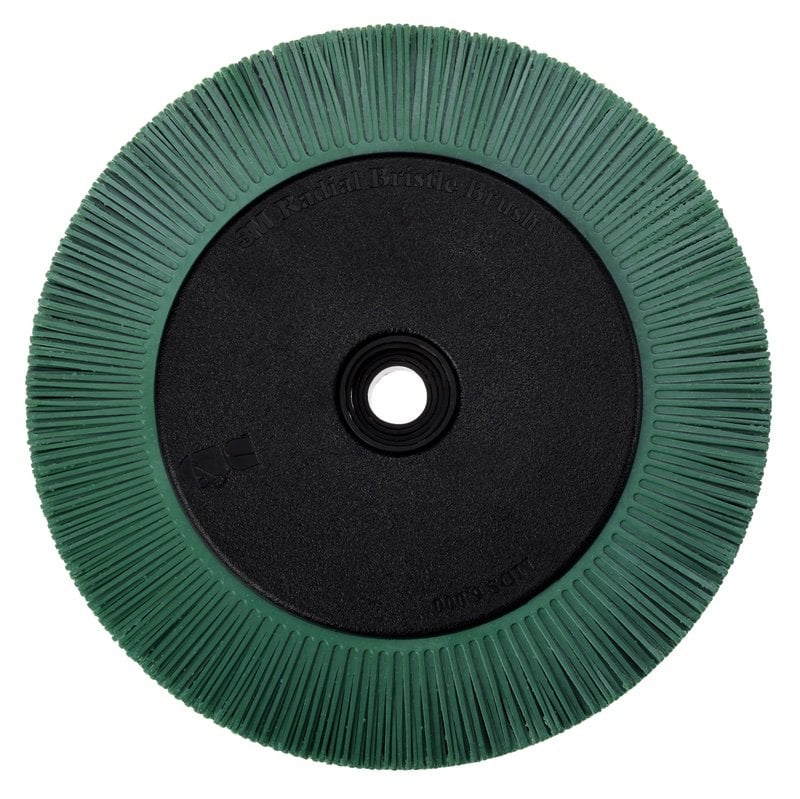Scotch-Brite™ Radial Bristle Brush BB-ZB, 152 mm x 22 mm x 25.4 mm, 1 Micron, Light green, Type C, With Adaptor