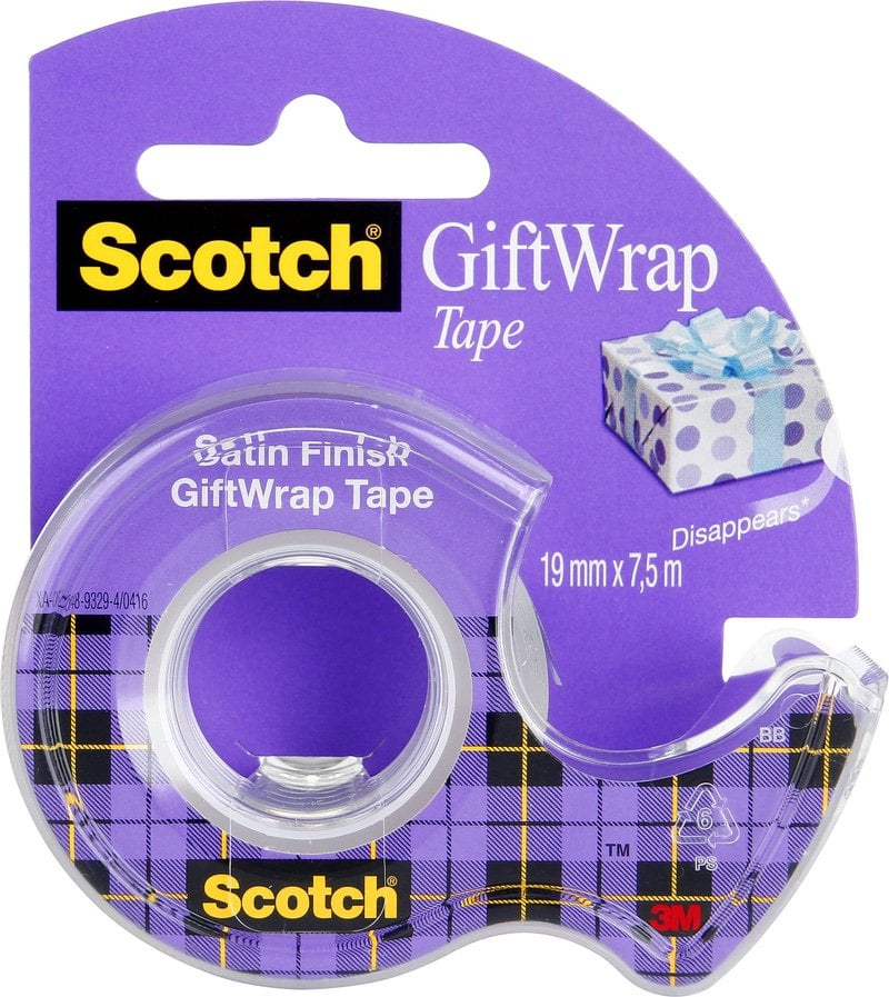 SCOTCH GIFT WRAP TAPE 19MM x 7,5M PLAID