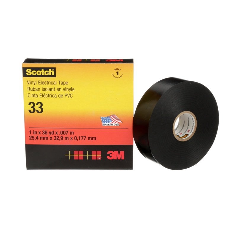 Scotch® Super 33+™ Vinil elektromos szalag, 38mm x 33m, fekete, bliszteres kiszerelés