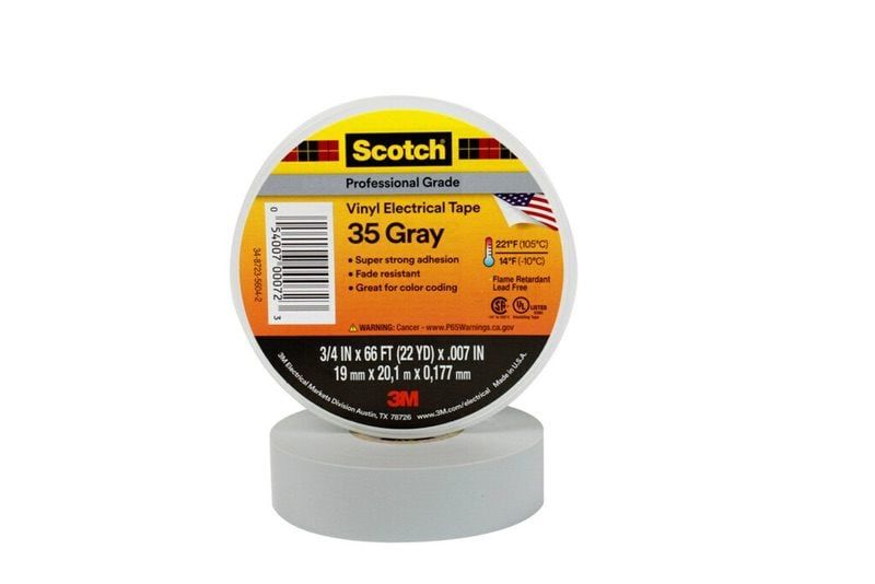 3M™Scotch® 35 vinil ragasztószalag elektromos felhasználásra, szürke, 19 mm x 20 m