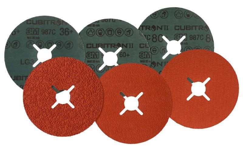 3M™ Cubitron™ II Fibre Disc 987C, 125mm x 22mm, 60+, Slotted