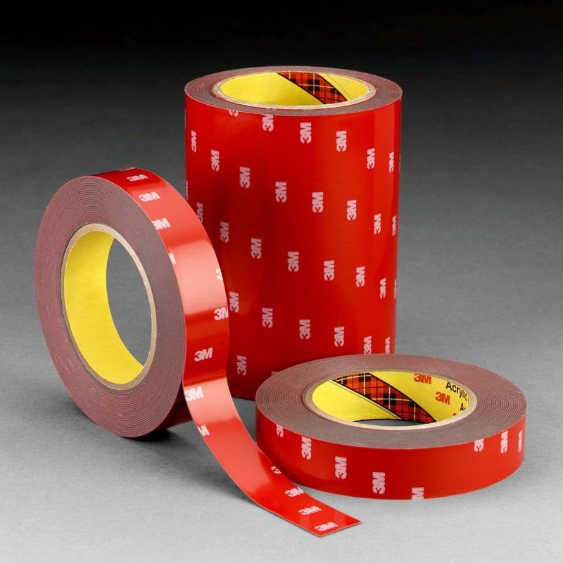 3M™ Acrylic Foam Tape 4229P, Dark Grey, 0.76 mm, Red Printed Liner, 9 mm x 20 M