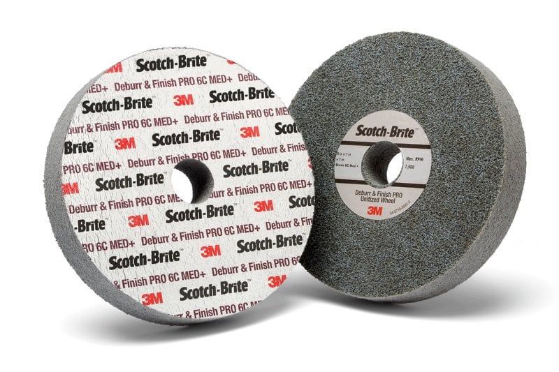 Scotch-Brite™ Deburr and Finish PRO Unitized Wheel DP-UW, 152 mm x 25.4 mm x 25.4 mm, 8C CRS+