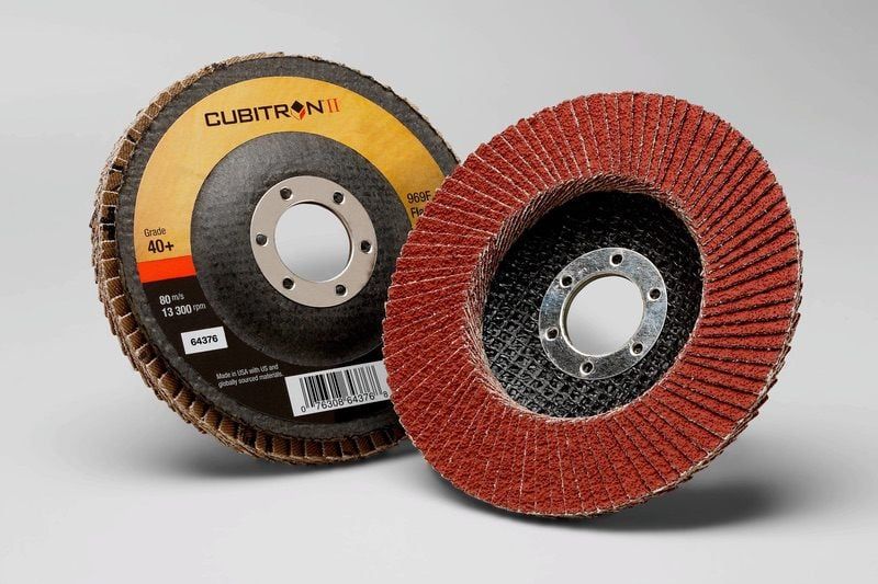 3M™ Cubitron™ II Flap Disc 969F, 125 mm, 40+, Conical