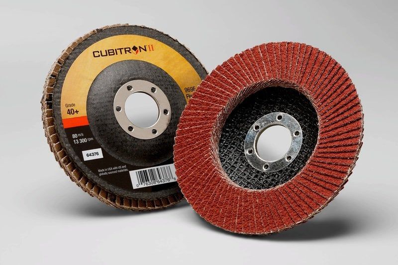 3M™ Cubitron™ II Flap Disc 969F, 115 mm, 80+, Conical