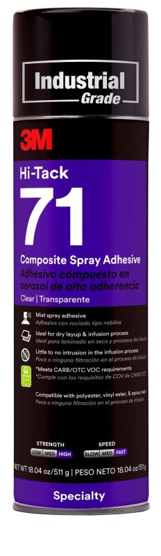 3M™ Hi-Tack 71 aeroszolos ragasztó, átlátszó, 654 ml