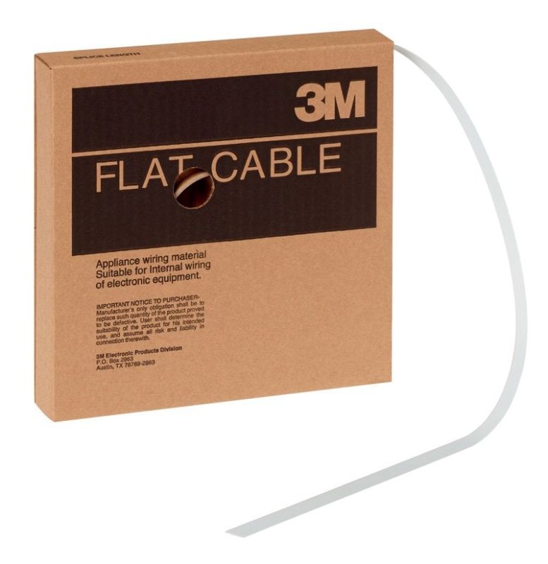 3M™ Round Conductor Flat Cable, 3801 Series, 3801/10, 100 ft