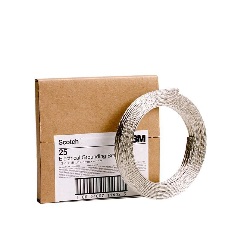 Scotch™ Electrical Grounding Braid 25, 12.5 mm x 4.572 m