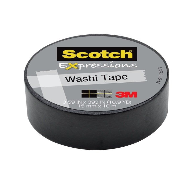 Scotch™ Expressions Washi Tape Refill Black 1 Roll 15 mm x 10 m