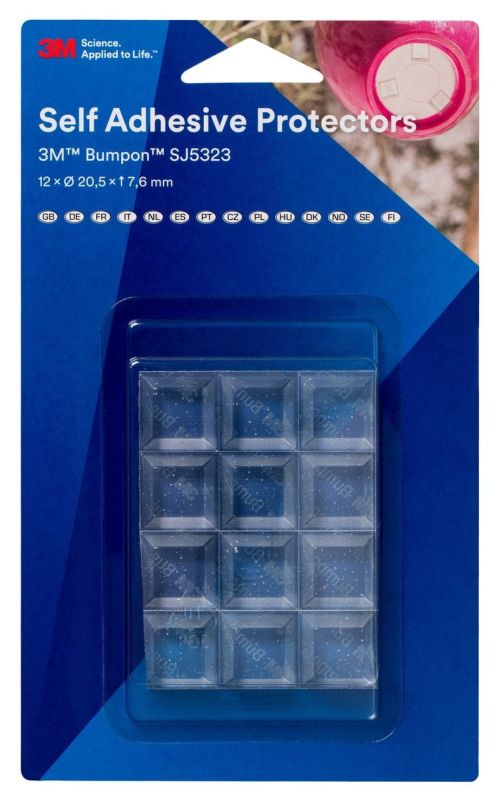 3M™ SJ5323 Bumpon™ öntapadó alátét, 12 darabos bliszter csomag