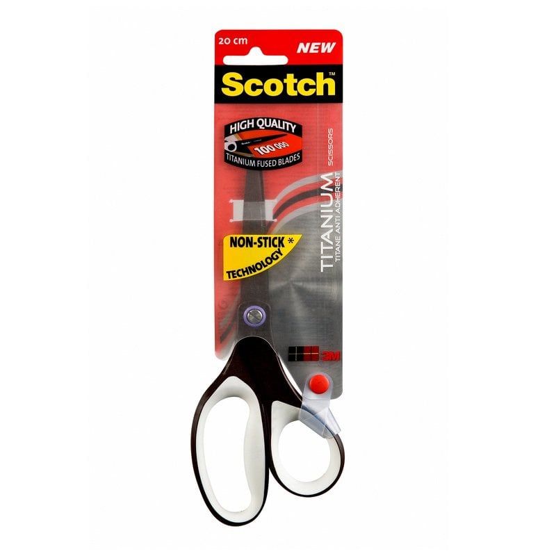 3M™ Scotch® Titanium Tapadásmentes olló - 20 cm, csúcsminőségű titánötvözet, 100 000 vágás után is éles marad